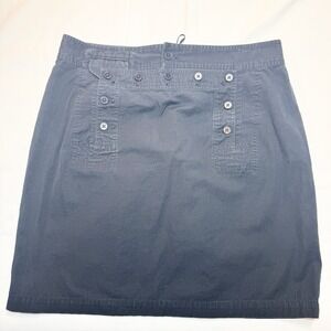 Vtg Ralph Lauren LRL Sailor Mini Skirt Button Corset Back Nautical Size 14 Navy